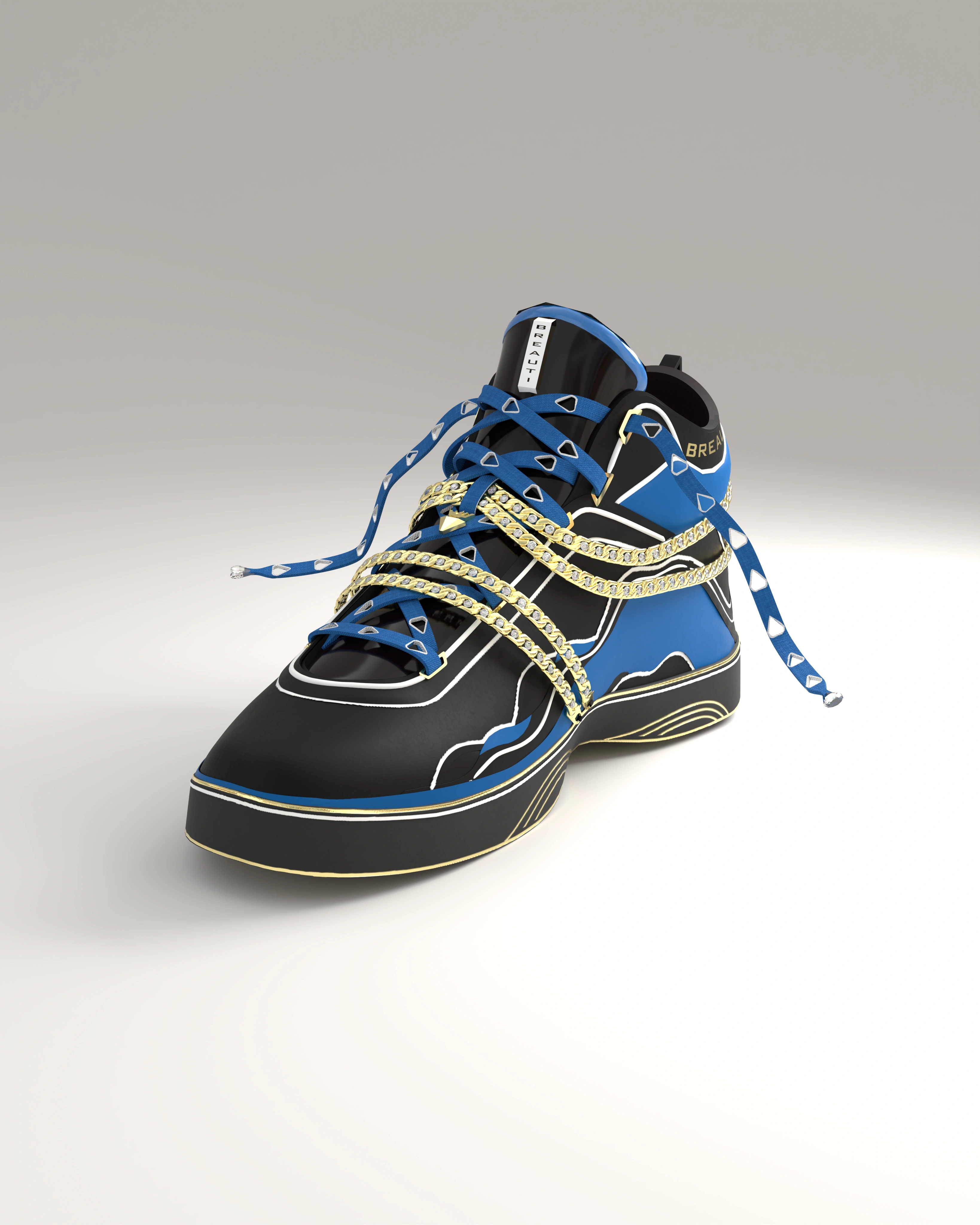 Front three-quarter view of the current Breauti sneaker model