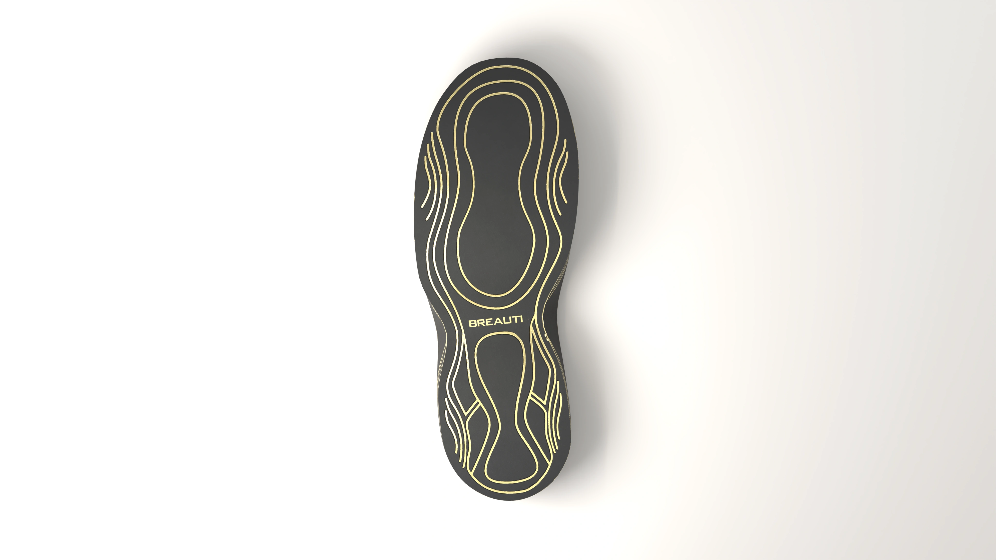 Straight-on view of the current Breauti sneaker outsole