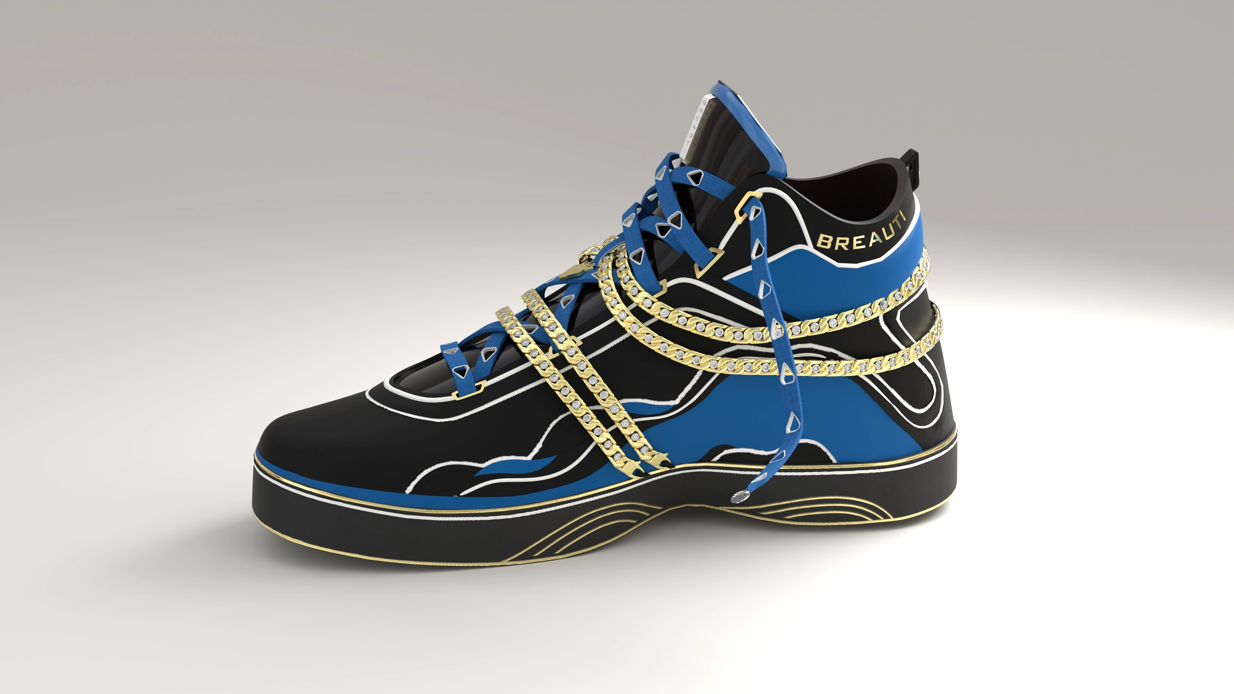 Side three-quarter view of the current Breauti sneaker model